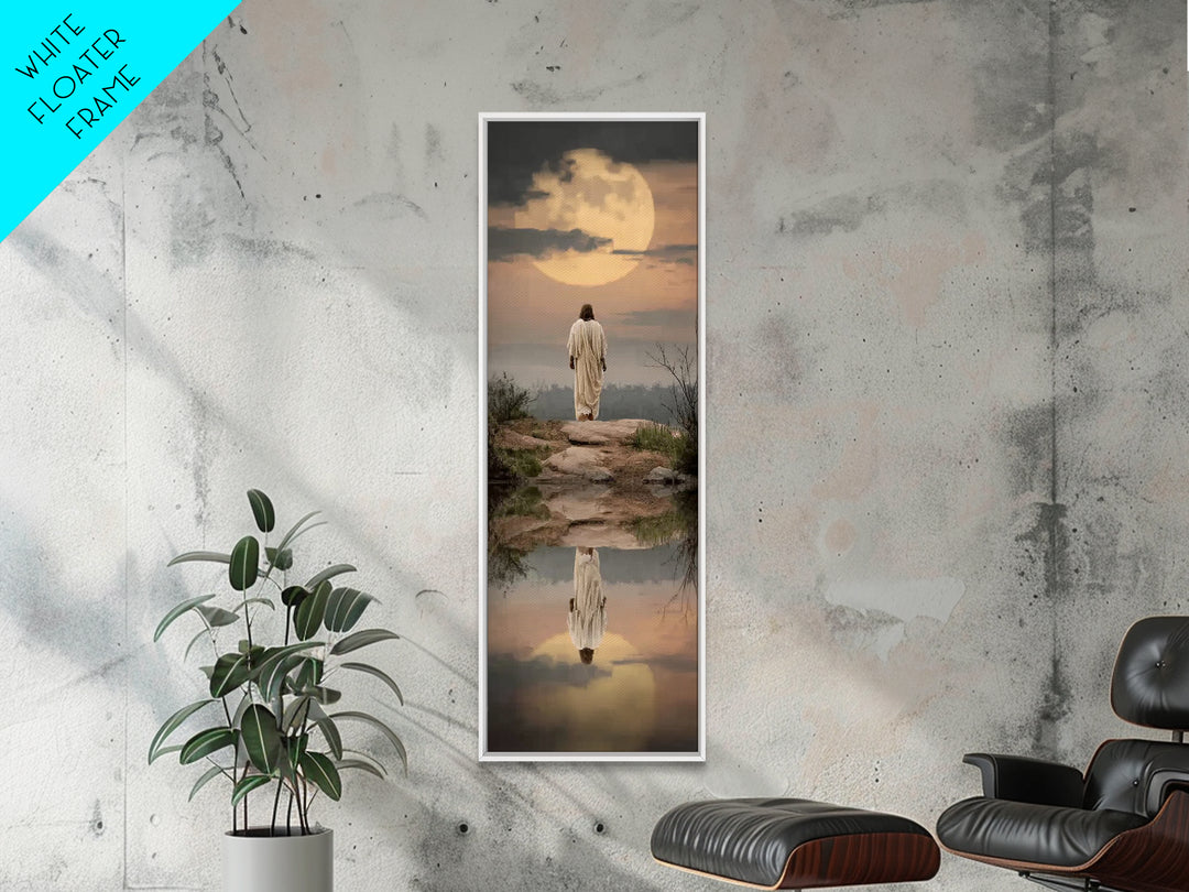 Reflections Of Hope | Framed Canvas Print | Narrow Art | Christian Wall Art | Christian Art Canvas | Christmas Art | Jesus Painting