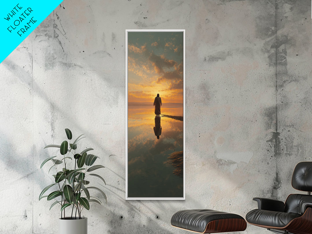 Sunset Of Promise – Framed Canvas Print – Tall Skinny Art Print – Christian Art Canvas – Jesus Painting – Christian Wall Art – Christmas Ar