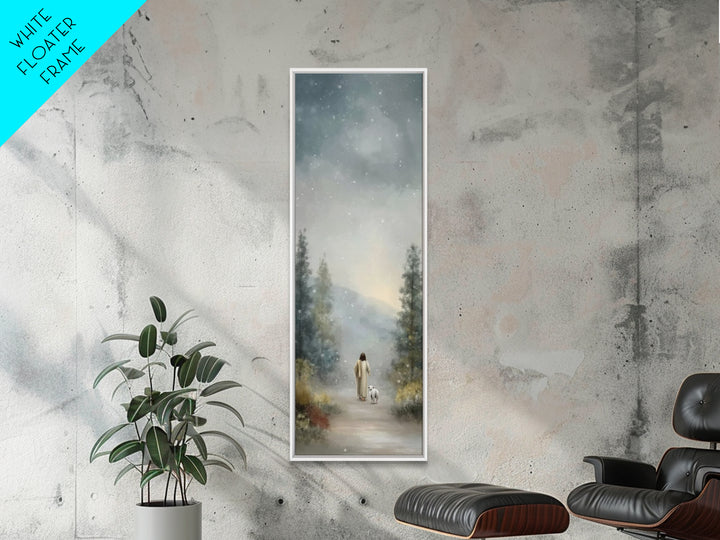 Gentle Shepherd – Framed Canvas Print – Narrow Art – Christian Art Canvas – Jesus Painting – Christian Wall Art – Christmas Art
