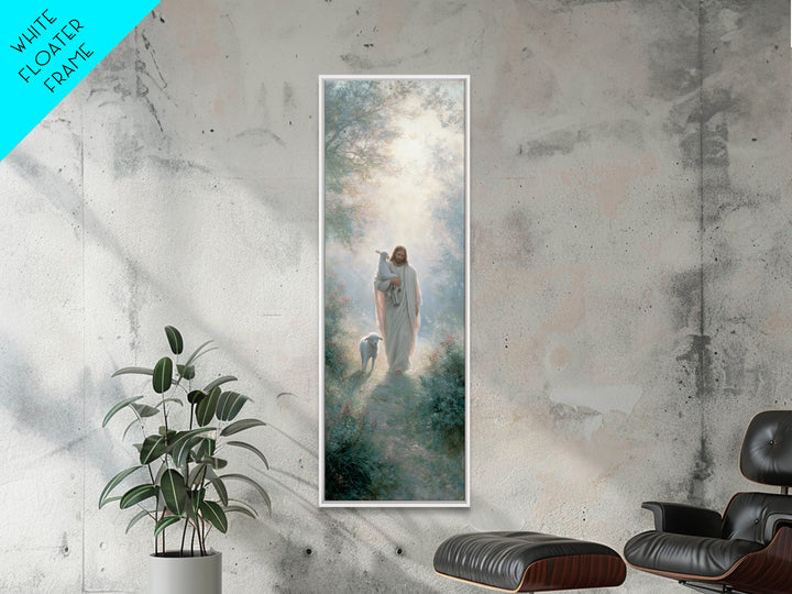 Path Of His Peace | Framed Canvas Print | Tall Narrow Wall Art | Christian Wall Art | Jesus Painting | Christian Art Canvas | Christian Gif