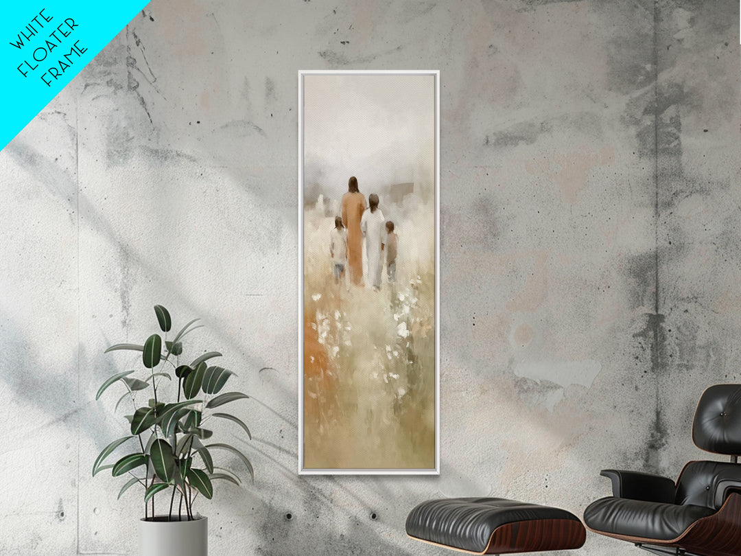 Blossoms Of Hope | Framed Canvas Print | Tall Skinny Art Print | Christian Art | Jesus Painting | Christian Art Canvas | Christian Wall Art