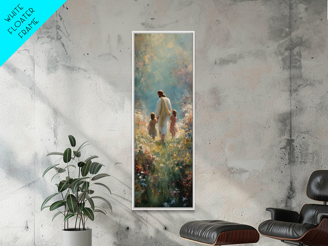 Guided By Love – Framed Canvas Print – Tall Narrow Wall Art – Christian Art Canvas – Jesus Painting – Christian Art – Christian Wall Art –