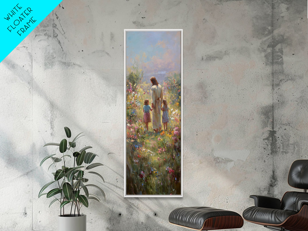 Sunlit Grace, Framed Canvas Print, Skinny Art, Christian Art Canvas, Jesus Painting, Christian Wall Art, Christian Art, Christian Gift Idea