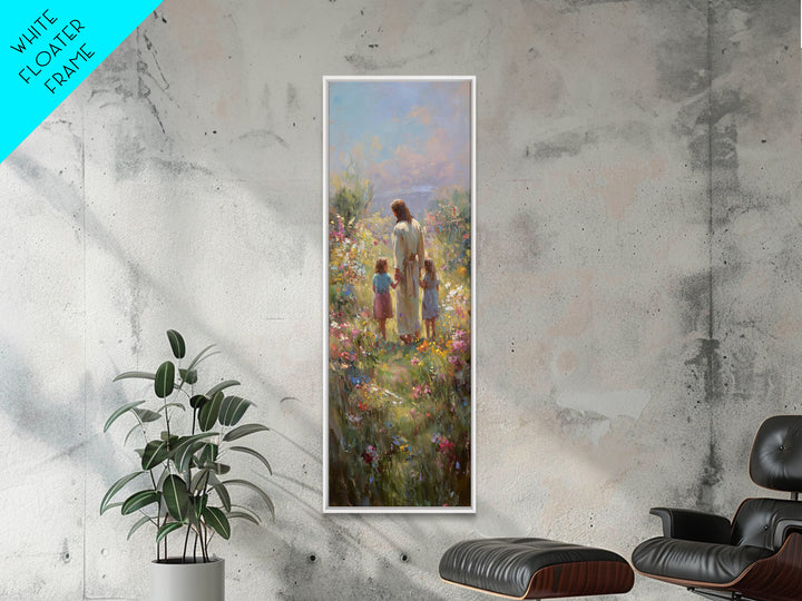 Sunlit Grace, Framed Canvas Print, Skinny Art, Christian Art Canvas, Jesus Painting, Christian Wall Art, Christian Art, Christian Gift Idea