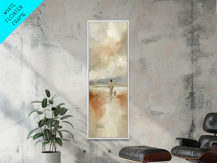 Still Waters Promise - Framed Canvas Print - Narrow Art - Christian Art Canvas - Christian Christmas Art - Jesus Painting - Christian Wall