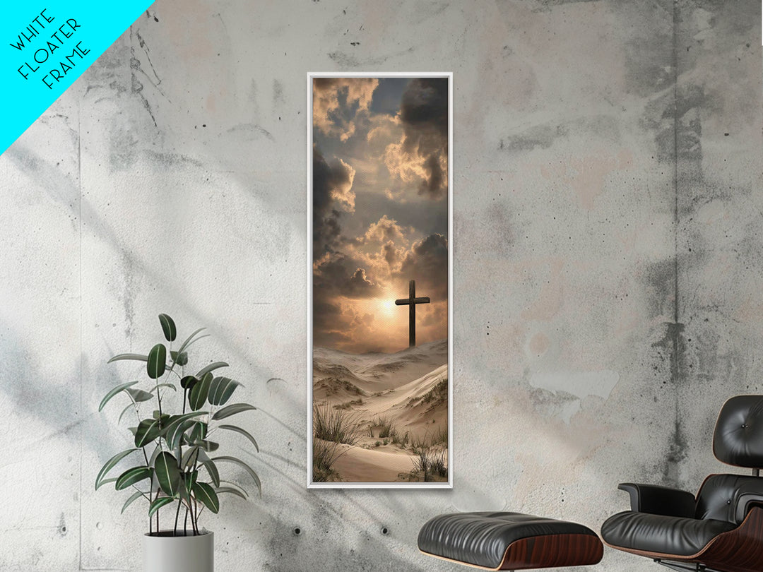 Wilderness Redemption, Framed Canvas Print, Narrow Art, Christian Wall Art, Christian Art Canvas, Christian Paintings, Moody Christian Art,
