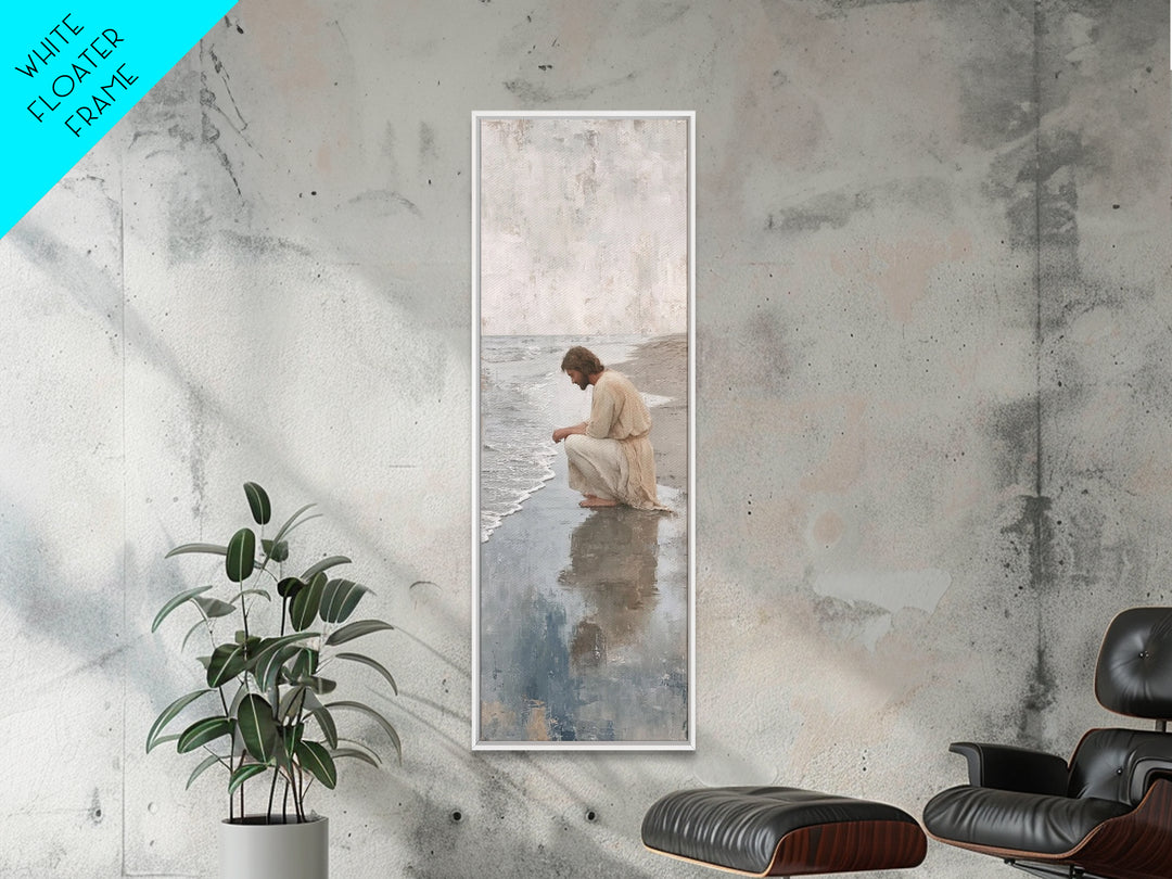 Dawnside Solitude - Framed Canvas Print - Narrow Art - Christian Wall Art - Jesus Painting - Christian Art Canvas - Christian Christmas