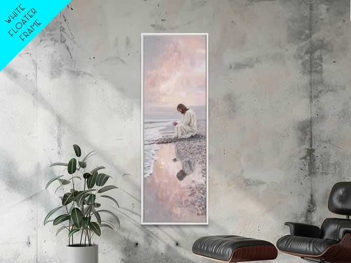 Morning Tide Grace - Framed Canvas Print - Tall Narrow Wall Art - Christian Art Canvas - Jesus Painting - Christian Wall Art - Christian Ar