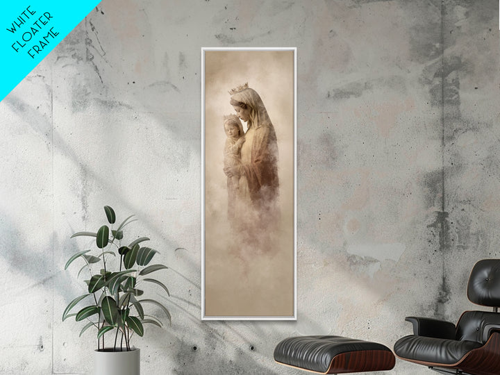 Sacred Snowlight | Framed Canvas Print | Tall Skinny Art Print | Christian Art Canvas | Christian Christmas Art | Christian Wall Art