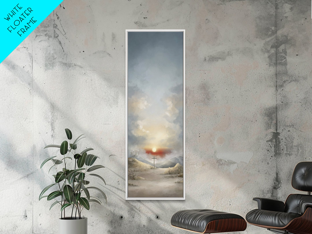 Evening Vigil, Framed Canvas Print, Narrow Art, Christian Art Canvas, Christian Wall Art, Moody Christian Art, Christian Christmas Art, Chr