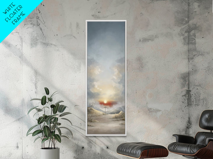 Evening Vigil, Framed Canvas Print, Narrow Art, Christian Art Canvas, Christian Wall Art, Moody Christian Art, Christian Christmas Art, Chr