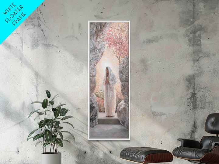 Silent Garden Path – Framed Canvas Print – Narrow Art – Christian Decor – Christian Wall Art – Christian Art Canvas – Christian Painting