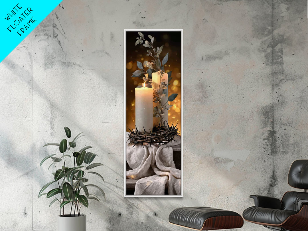 Suffering Crown | Framed Canvas Print | Tall Skinny Art Print | Christian Wall Art | Christian Art Canvas | Christian Decor | Modern Christ