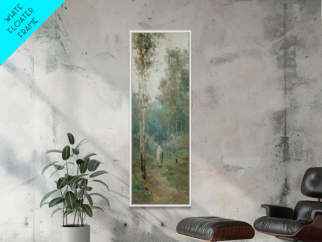 Peaceful Messiah Path, Framed Canvas Print, Tall Narrow Wall Art, Christian Art, Christian Wall Art, Christian Art Canvas, Christian Painti