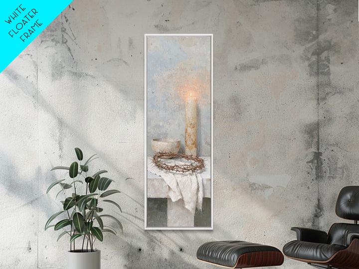 Crown Of Light – Framed Canvas Print – Tall Narrow Wall Art – Christian Art Canvas – Subtle Christian Art – Christian Wall Art – Christian
