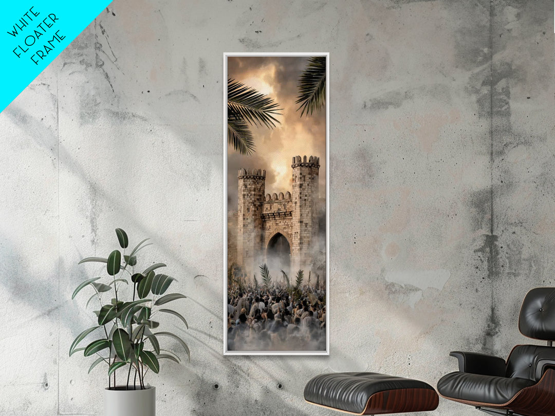 Triumphal Gate Light – Framed Canvas Print – Tall Narrow Wall Art – Jesus Painting – Christian Wall Art – Christian Christmas Art – Christi