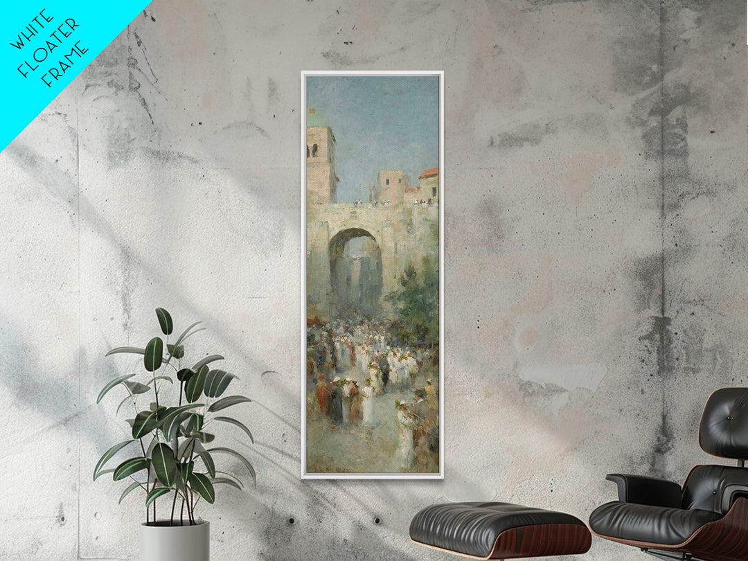 Hosanna Procession Peace – Framed Canvas Print – Tall Skinny Art Print – Christian Decor – Christian Christmas Art – Jesus Painting – Chris