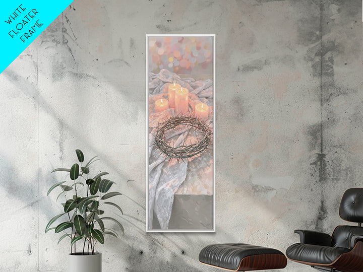 Crown Of Light – Framed Canvas Print – Christian Wall Art – Christian Art Canvas – Christmas Art – Narrow Art – Christian Christmas Art