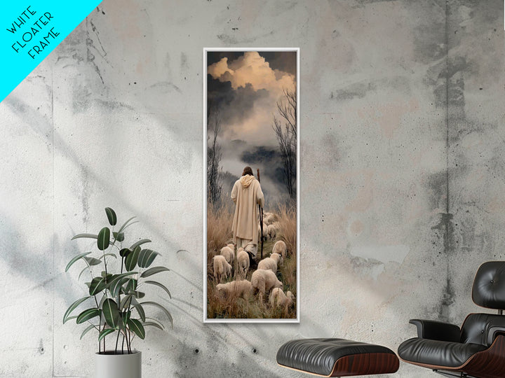 Cloud Valley Guide – Framed Canvas Print – Skinny Art – Christian Painting – Christian Art Canvas – Christian Art – Jesus Painting