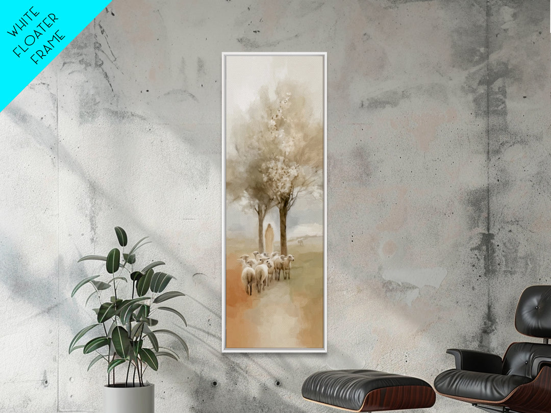 Shepherds Of Peace – Framed Canvas Print – Christian Wall Art – Jesus Painting – Tall Skinny Art Print – Christian Art Canvas – Christmas A