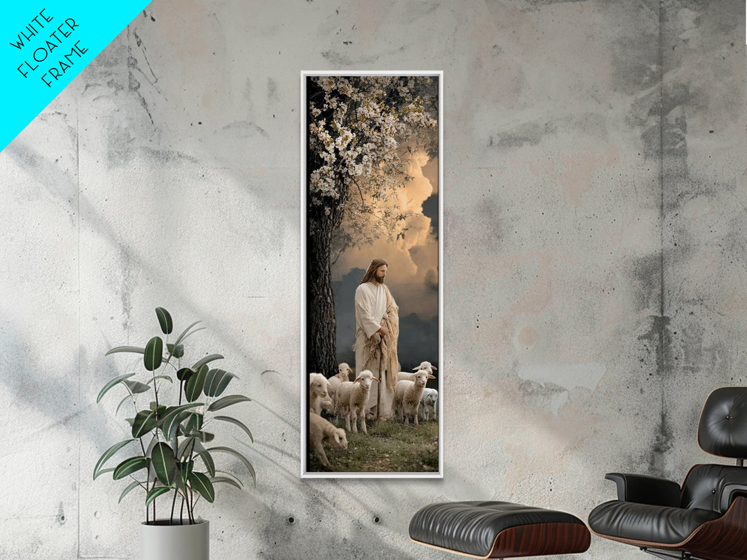 Blossoms Of Mercy, Framed Canvas Print, Christian Art Canvas, Narrow Art, Jesus Wall Art, Christian Christmas Art, Modern Christian Art
