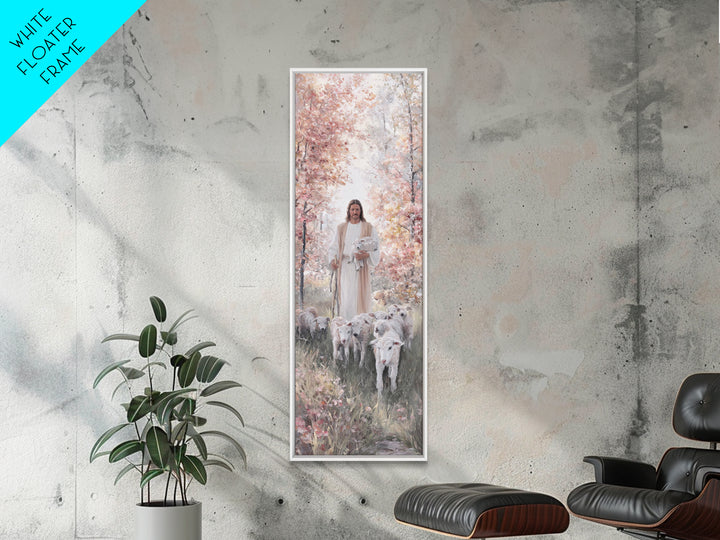 Fields Of Faith, Framed Canvas Print, Christian Art, Tall Skinny Art Print, Jesus Painting, Christian Art Gift, Christmas Art Work