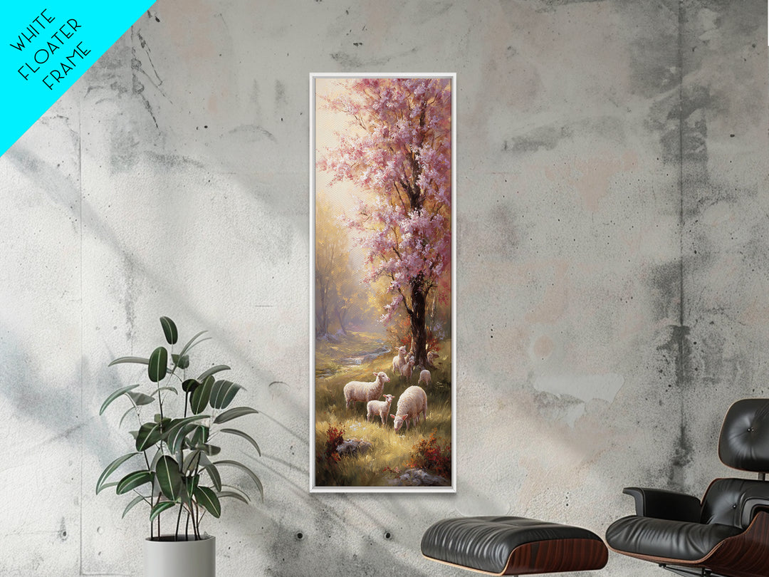 Mercy In Mist - Framed Canvas Print - Christian Art Canvas - Tall Narrow Wall Art - Jesus Art - Modern Christian Art - Christmas Wall Art