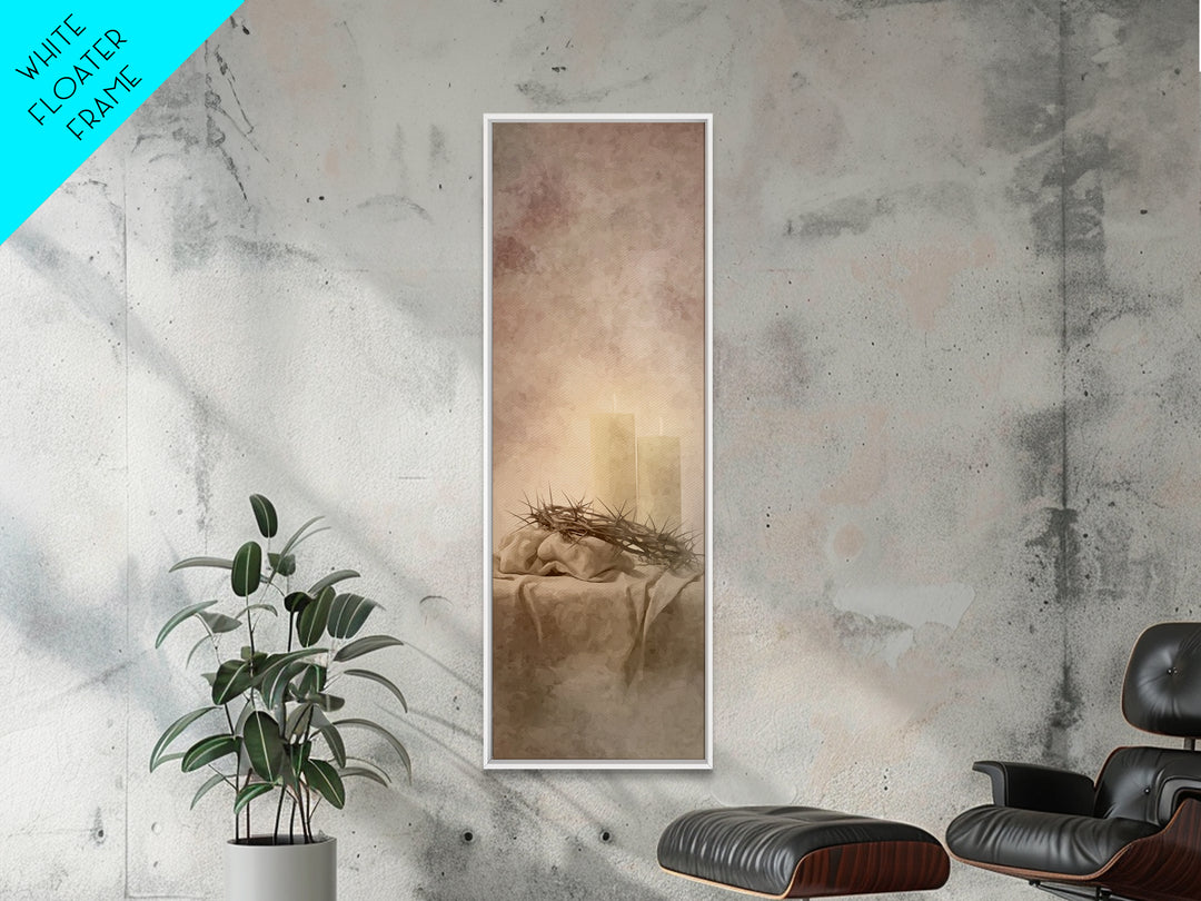 Radiant Mercy Candles, Framed Canvas Print, Christian Wall Art, Christmas Art Prints, Skinny Art, Christian Art Canvas, Christian Christmas