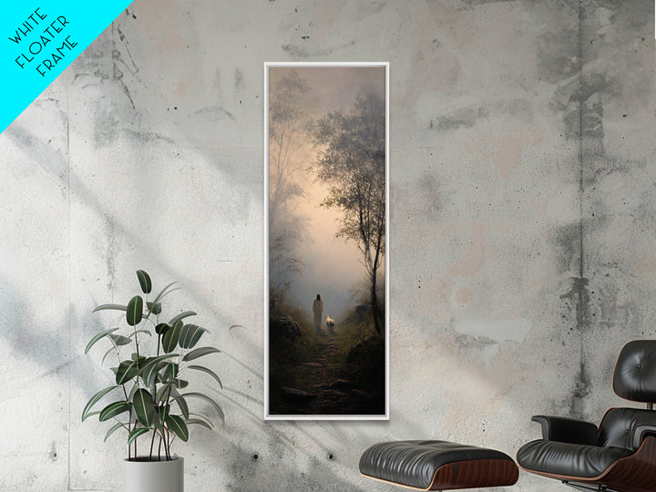 Path Of Gentle Light – Framed Canvas Print – Tall Narrow Wall Art – Christian Wall Art – Jesus Painting – Christian Art Canvas – Christian