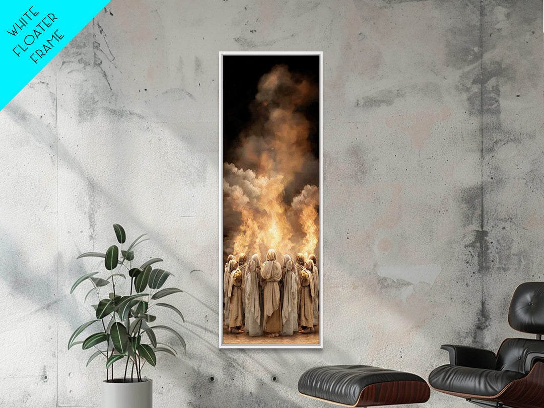 Fire Of Revelation | Framed Canvas Print | Narrow Art | Christian Art | Christian Paintings | Jesus Wall Art | Christmas Art Work