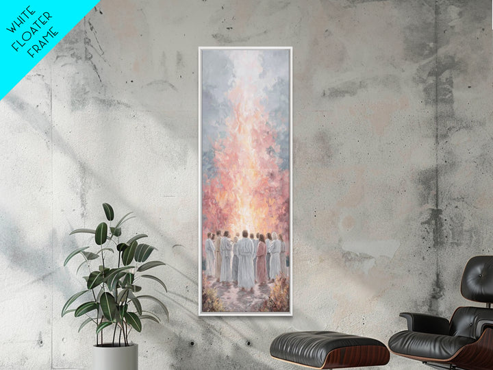 Flame Of Promise – Framed Canvas Print – Tall Skinny Art Print – Christian Art Canvas – Christian Wall Art – Jesus Painting – Modern Christ