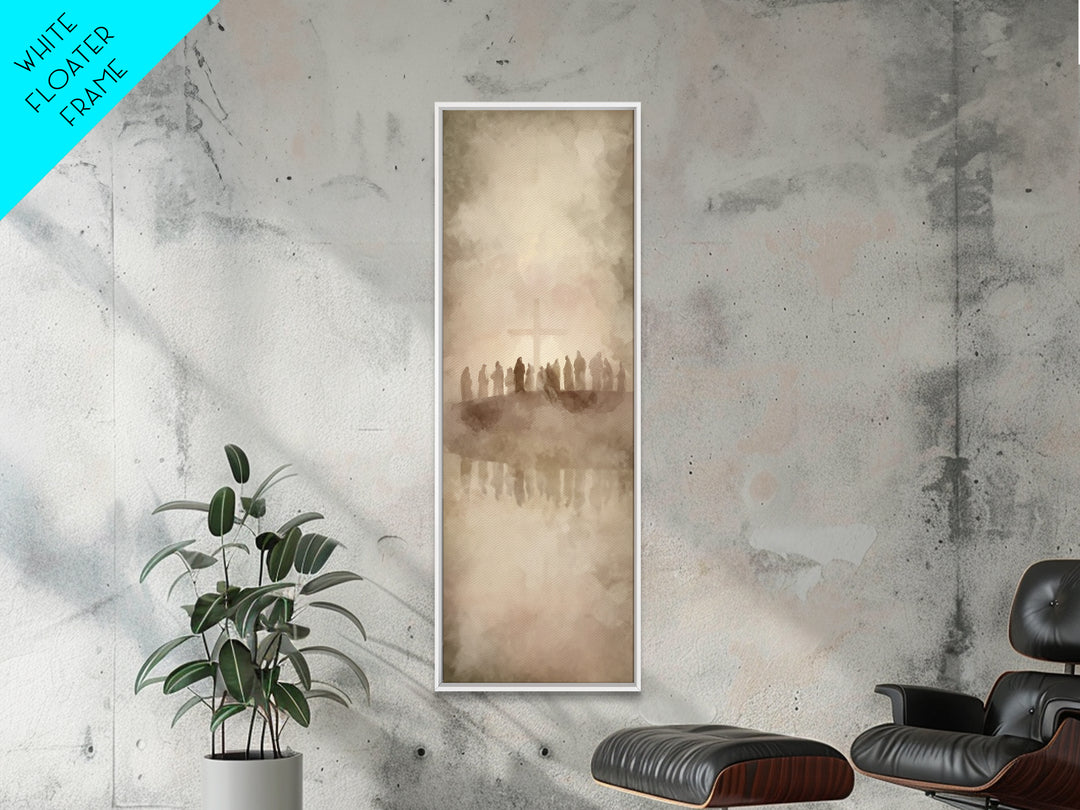Ascension Flame – Framed Canvas Print – Skinny Art – Christian Art Canvas – Jesus Painting – Christian Wall Art – Modern Christian Art