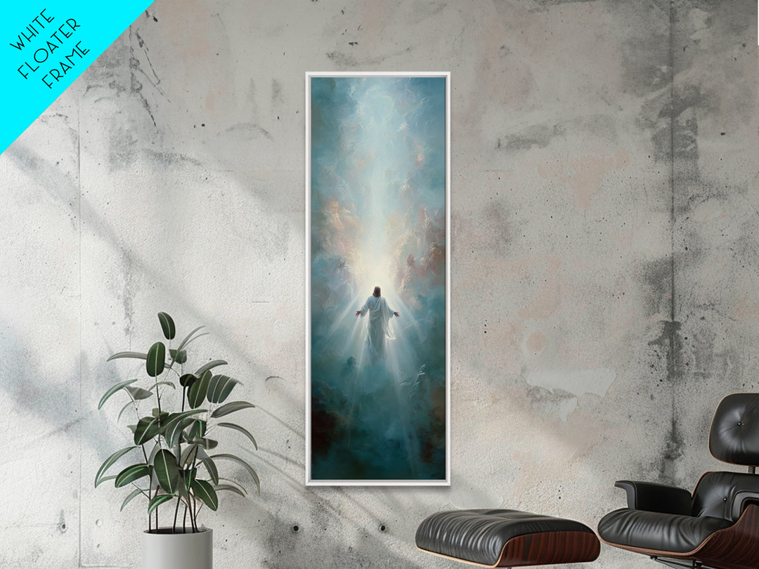 Cross of Dawn | Framed Canvas Print | Tall Narrow Wall Art | Christian Wall Art | Christian Art Canvas | Christian Painting | Christian Dec