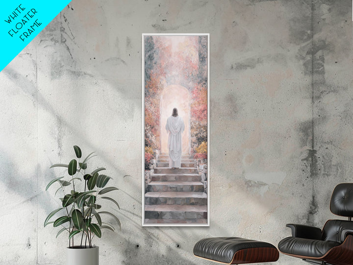 Garden of Light | Framed Canvas Print | Narrow Art | Christian Art Canvas | Jesus Painting | Christian Wall Art | Christian Gift