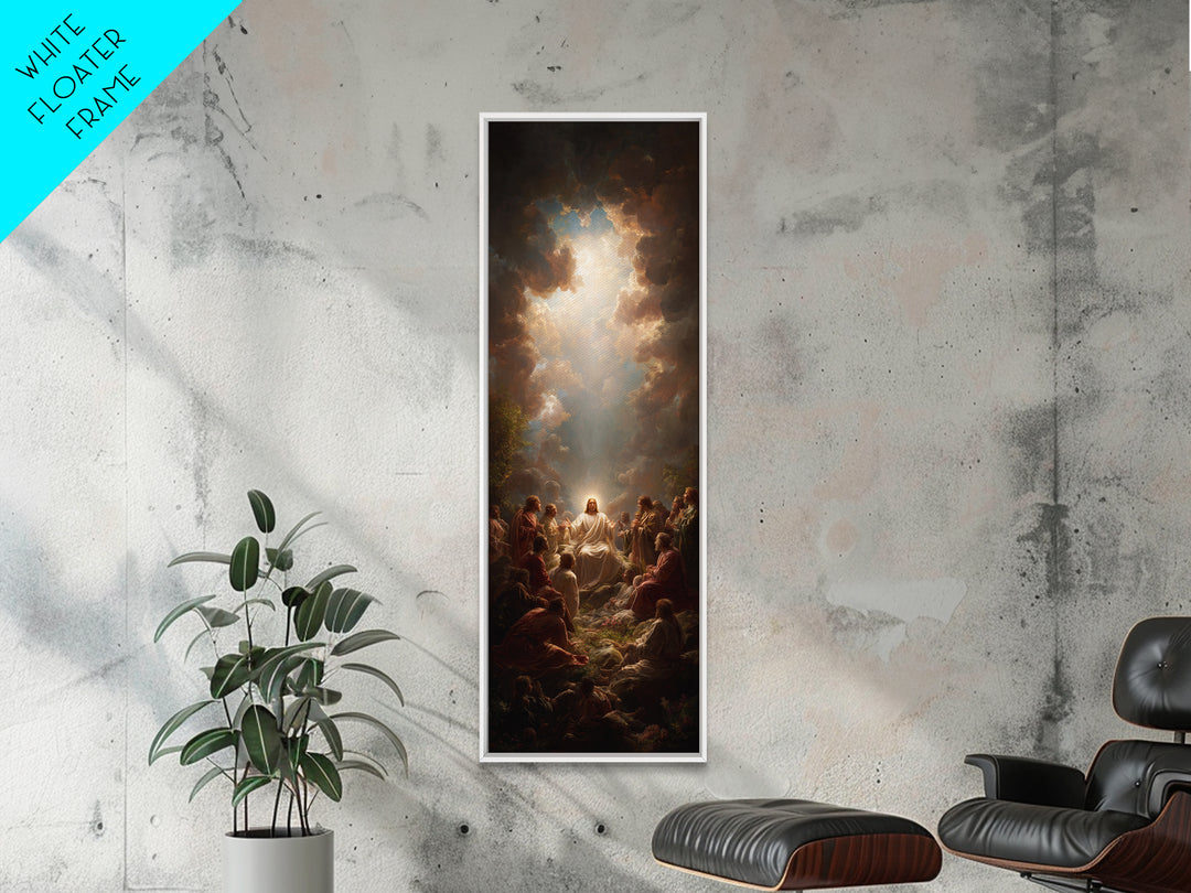 Divine Teaching – Framed Canvas Print – Skinny Art – Christian Wall Art – Christian Art Canvas – Jesus Painting – Modern Christian Art