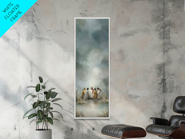 Night Of Fellowship – Framed Canvas Print – Tall Narrow Wall Art – Christian Wall Art – Jesus Painting – Christian Art Canvas – Christian D