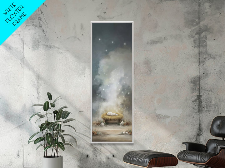 Starborn Holy Child – Framed Canvas Print – Skinny Art – Christian Art Canvas – Christian Wall Art – Christmas Art – Jesus Art Print – Chri