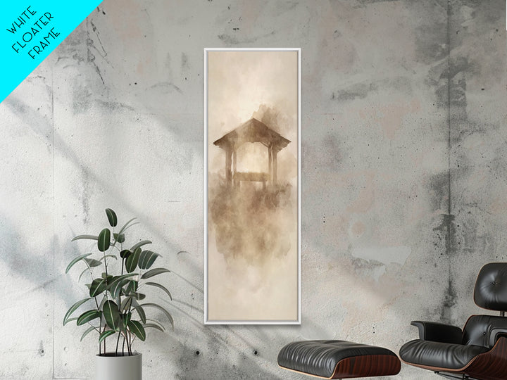 Sacred Manger Stillness – Framed Canvas Print – Tall Narrow Wall Art – Christian Art – Christian Wall Art – Christian Art Canvas – Christma