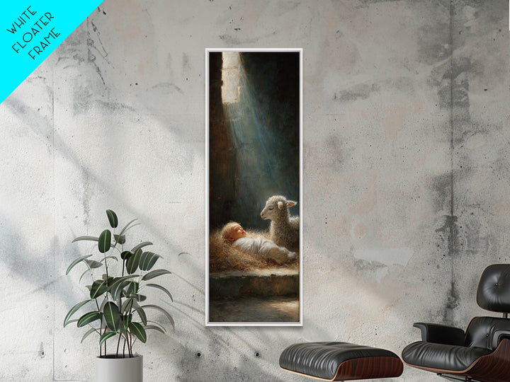 Holy Night Comfort – Framed Canvas Print – Christian Wall Art – Jesus Christmas Art – Christian Art Canvas – Skinny Art