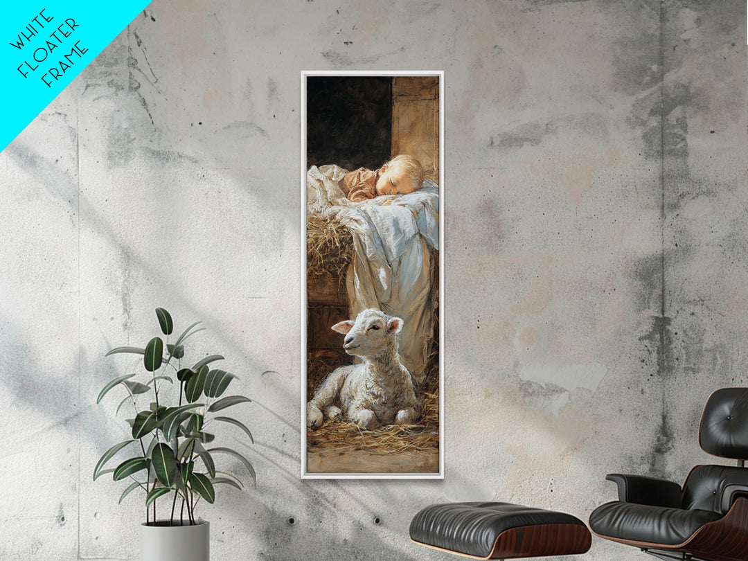Starborn Serenity – Framed Canvas Print – Christian Wall Art – Christian Art Canvas – Jesus Christmas Art – Narrow Art