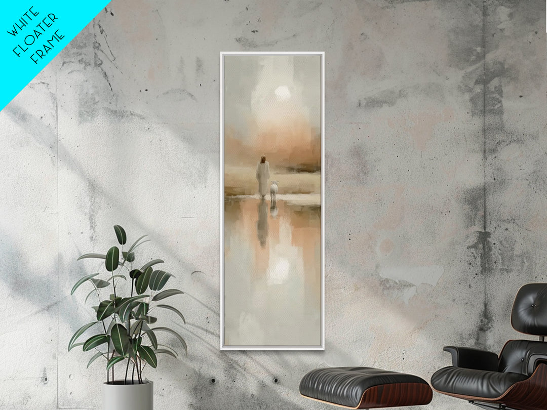 Walk Of Grace – Framed Canvas Print – Christian Art Print – Jesus Painting – Christian Wall Art – Tall Skinny Art Print – Christian Christm
