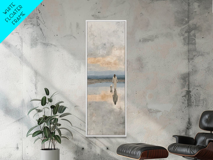 Path Of Still Waters – Framed Canvas Print – Christian Wall Art – Jesus Painting – Christian Art Canvas – Narrow Art – Christian Art