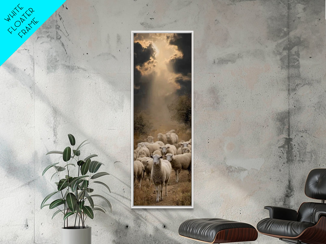 Light Over The Fold – Framed Canvas Print – Christian Art Canvas – Christian Wall Art – Christian Art – Skinny Art – Jesus Painting