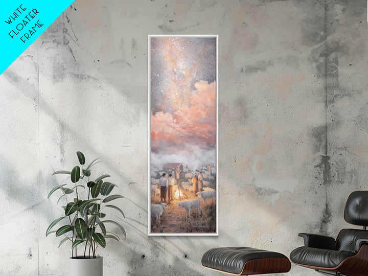 Starry Night Watch - Framed Canvas Print - Christian Christmas Decor - Skinny Art - Christian Wall Art - Jesus Painting - Christian Canvas