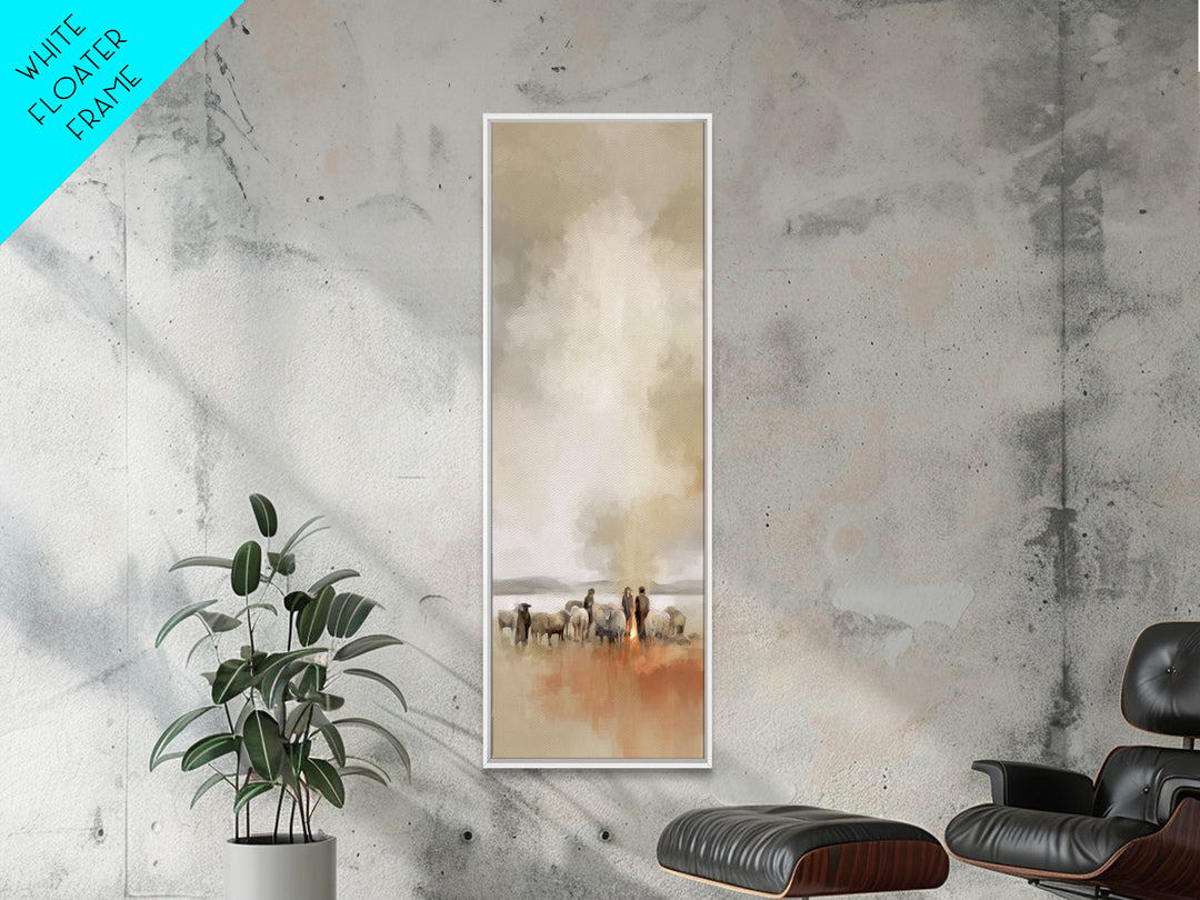 Shepherds Of Dawn | Framed Canvas Print | Christian Wall Art | Christian Art Canvas | Jesus Painting | Tall Narrow Wall Art | Christian Chr