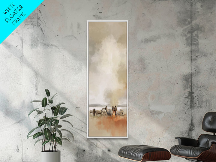 Shepherds Of Dawn | Framed Canvas Print | Christian Wall Art | Christian Art Canvas | Jesus Painting | Tall Narrow Wall Art | Christian Chr