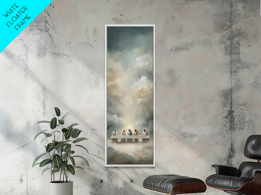Supper Of Light | Framed Canvas Print | Christian Wall Art | Christian Art Canvas | Jesus Painting | Tall Skinny Art Print | Modern Christi