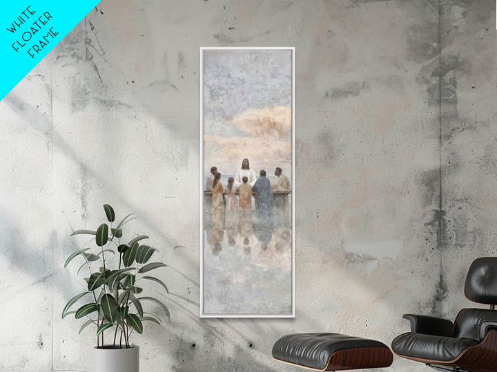 Communion In Shadow | Framed Canvas Print | Christian Art Canvas | Christian Wall Art | Jesus Painting | Skinny Art | Modern Christian Art