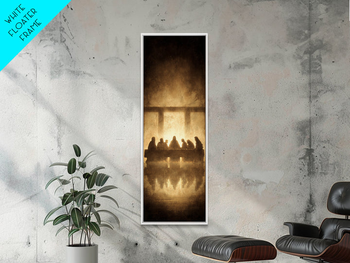 Sacred Last Supper | Framed Canvas Print | Christian Wall Art | Jesus Painting | Christian Art Canvas | Tall Narrow Wall Art