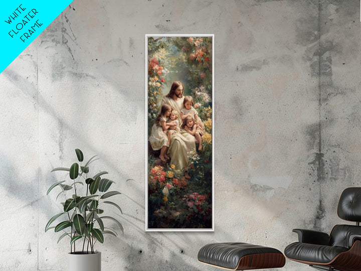 Gentle Shepherd Light | Framed Canvas Print | Christian Painting | Christian Art Canvas | Christian Wall Art | Narrow Art